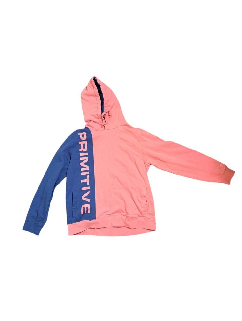 Primitive Skateboarding Colorblock Hoodie Pink Blue Medium